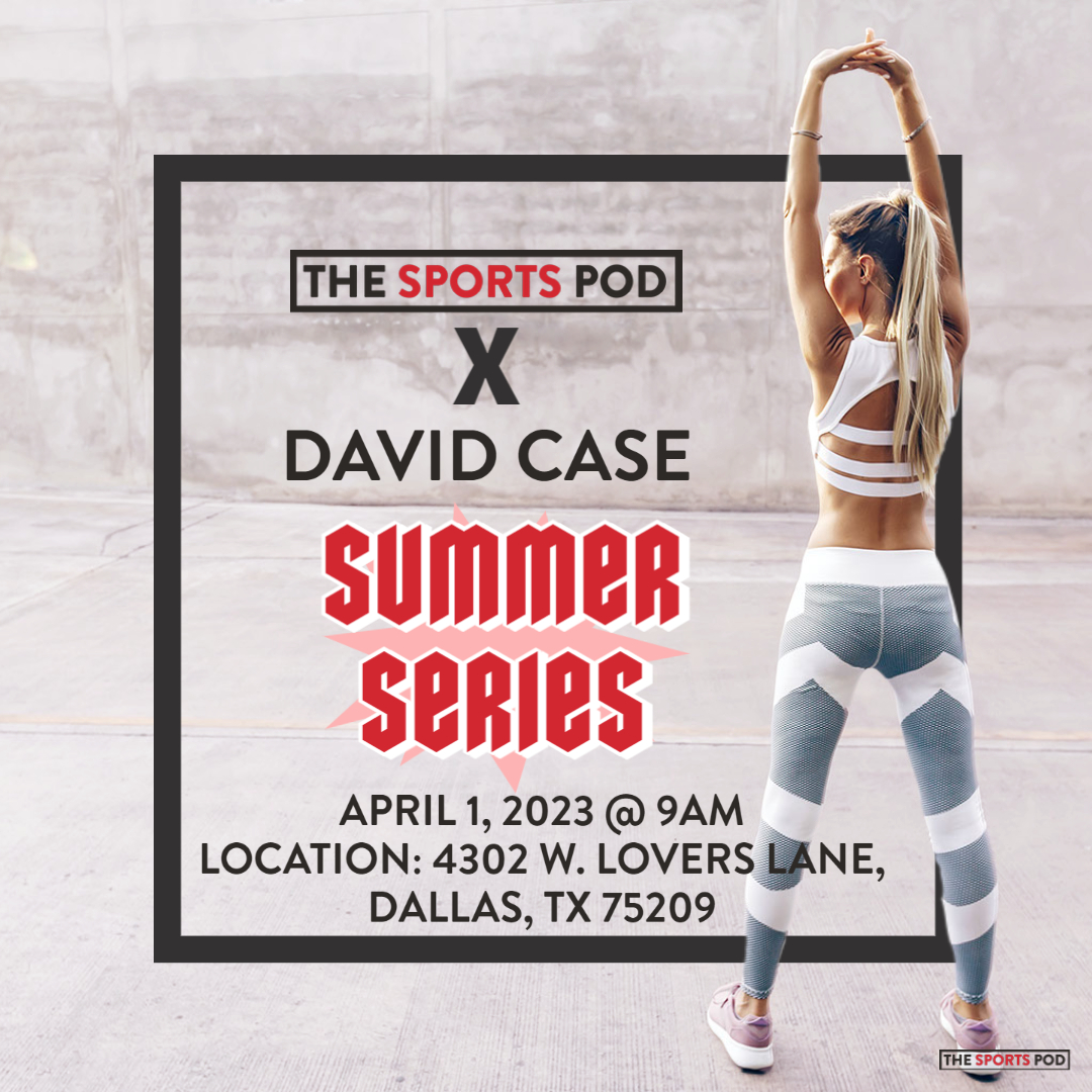 Join us for a fun-filled workout that will leave you feeling energized and inspired. Our Summer Series Event is designed to help you get fit while having fun. With David Case leading the way, you'll be sure to sweat, smile, and repeat! Location: 4302 W. Lovers Lane, Dallas, Tx 75209 Date and Time: April 1, 2023 @ 9am